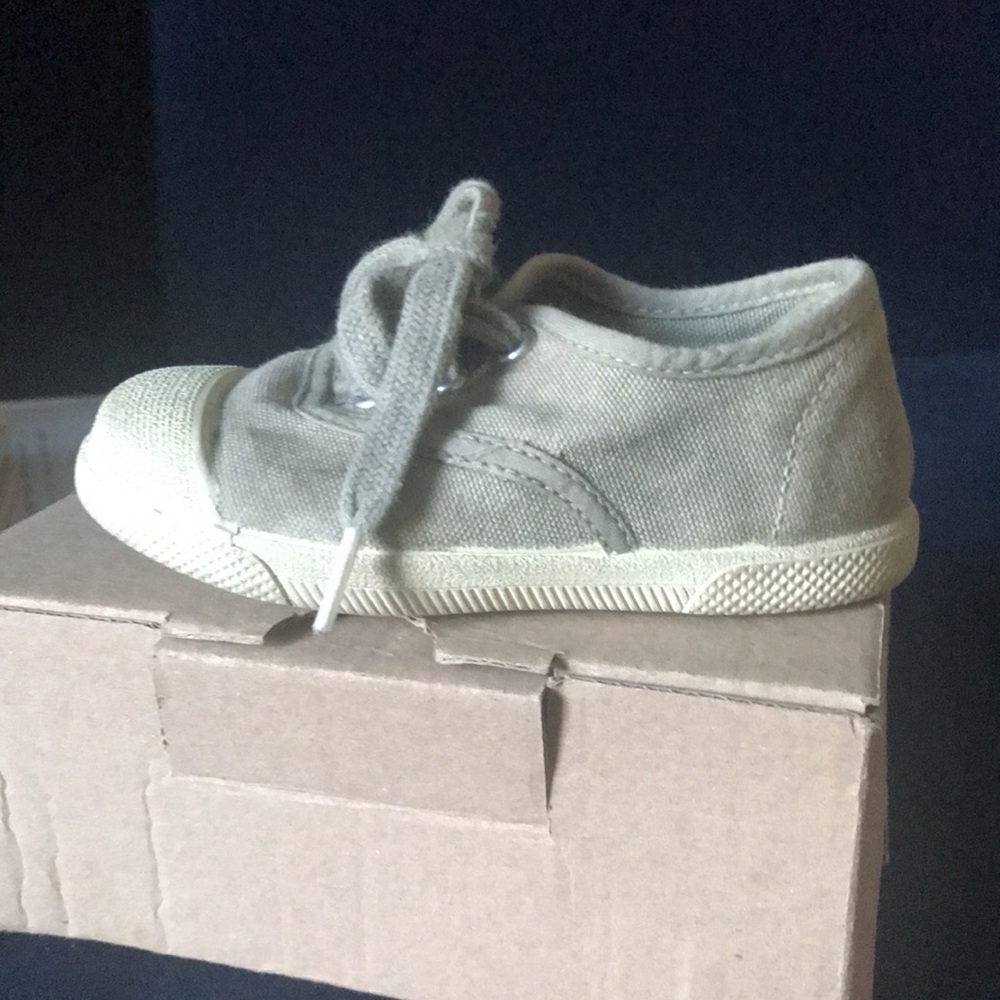 🇪🇸 ZARA BABY 4.5T Lace Up Green Khaki Canvas Shoes Unisex Toddler - Picture 4 of 12